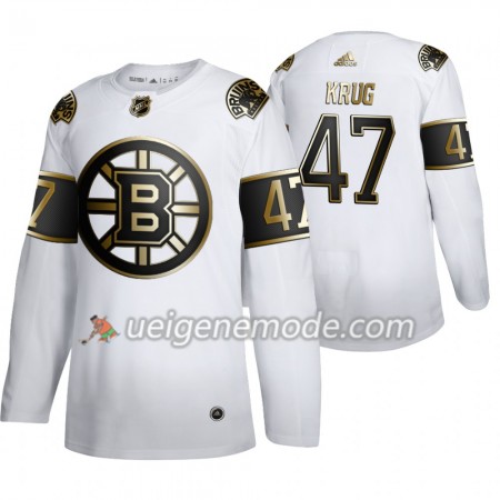 Herren Eishockey Boston Bruins Trikot Torey Krug 47 Adidas 2019-2020 Golden Edition Weiß Authentic